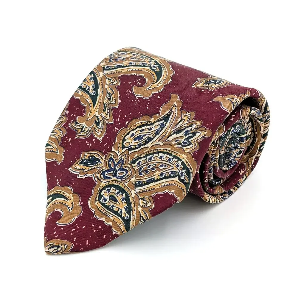 Vintage 90s Tommy Hilfiger Silk Tie Paisley Y2K Preppy Retro Maximalist Eclectic